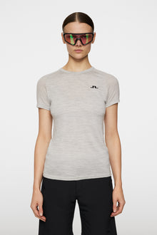 Women | Bella Wool T-Shirt | Light Grey Melange