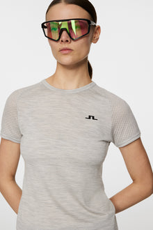 Women | Bella Wool T-Shirt | Light Grey Melange