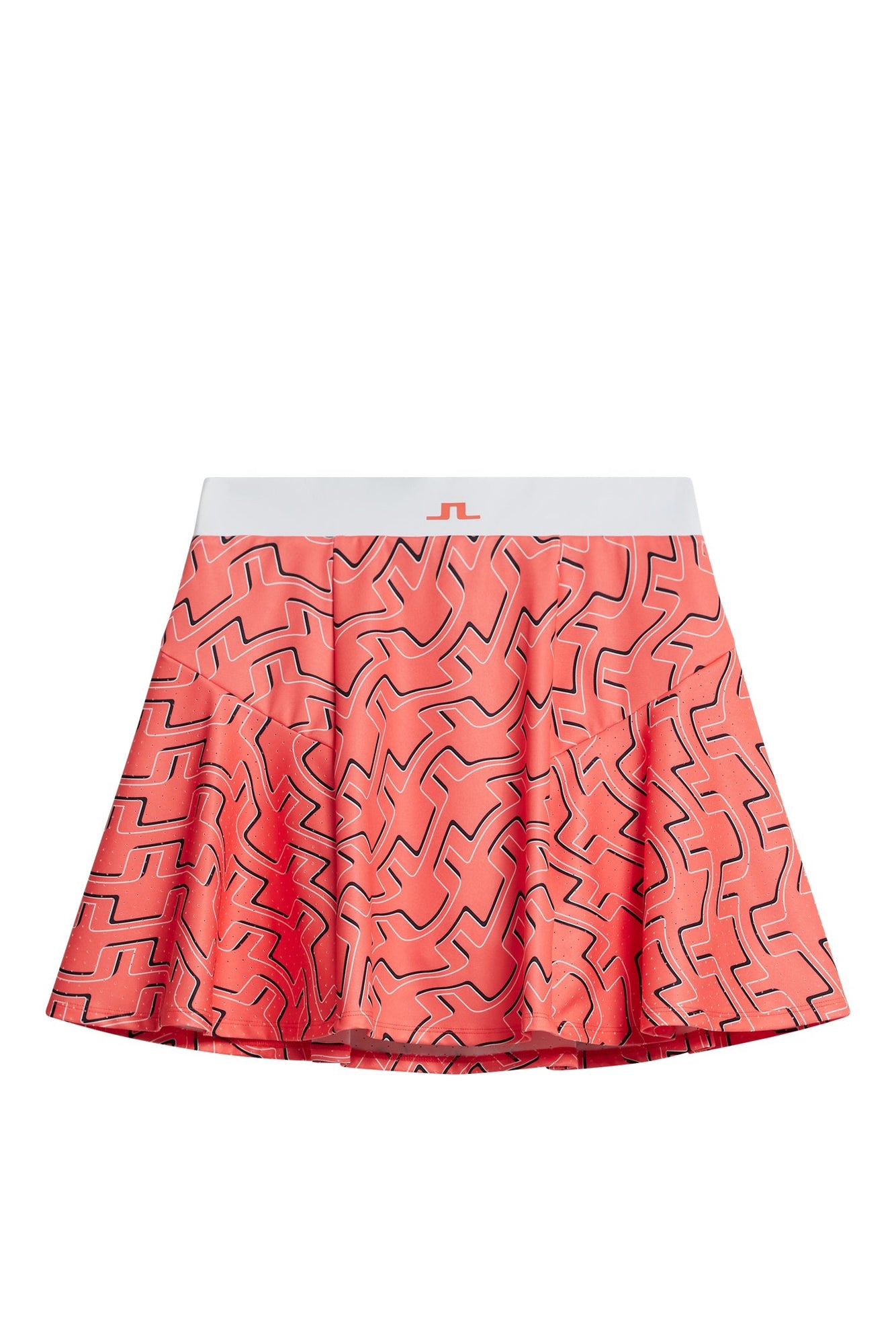 Jane Print Skirt in Outline Bridge Wave Coral by J.Lindeberg