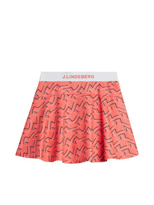 Women | Jane Print Skirt | Outline Bridge Wave Coral