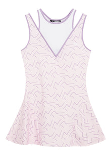 Matilda Print Dress in Outline Bridge Wave Pink by J.Lindeberg