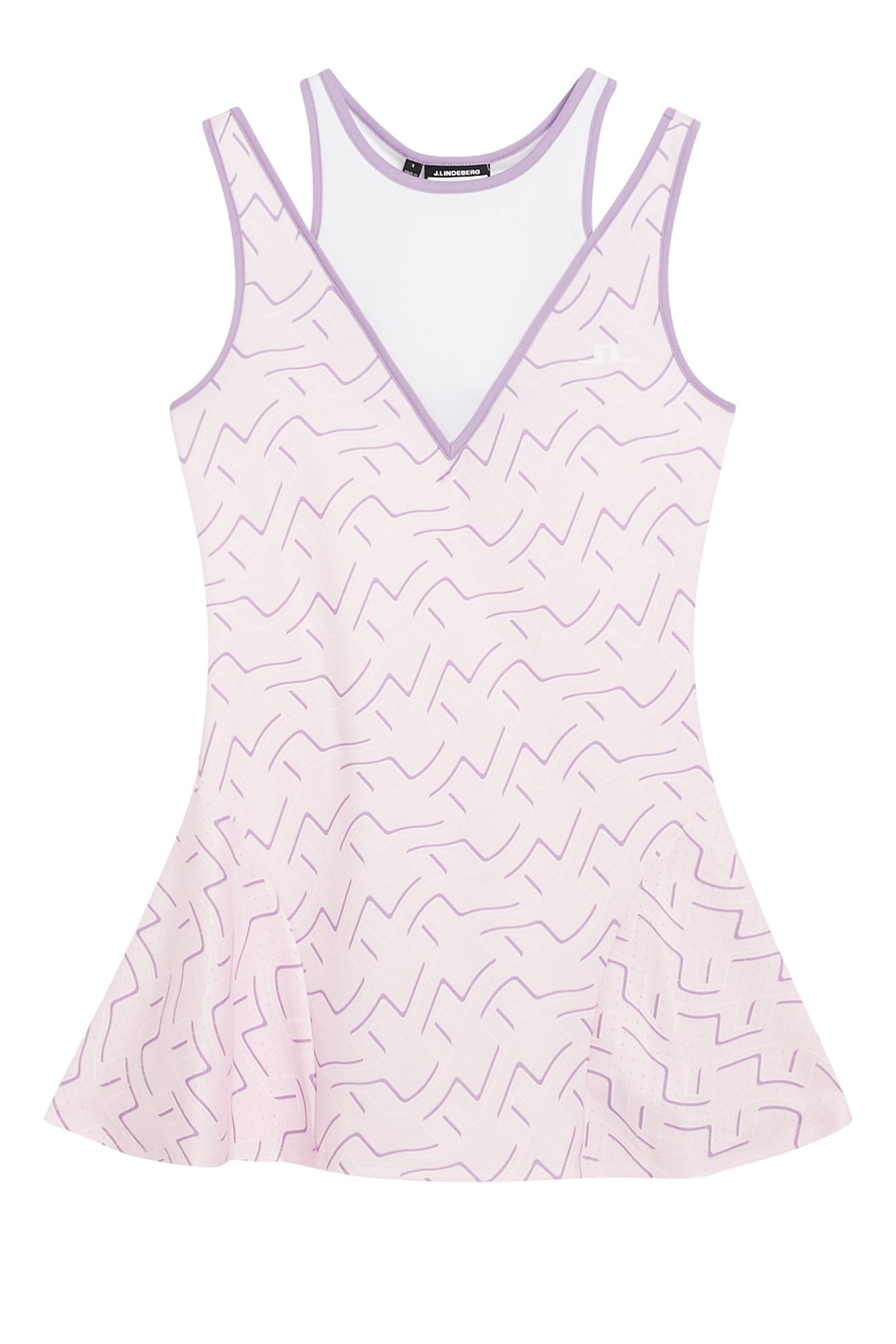 Matilda Print Dress in Outline Bridge Wave Pink by J.Lindeberg