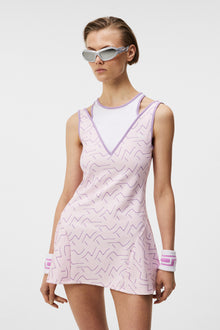 Women | Matilda Print Dress | Outline Bridge Wave Pink