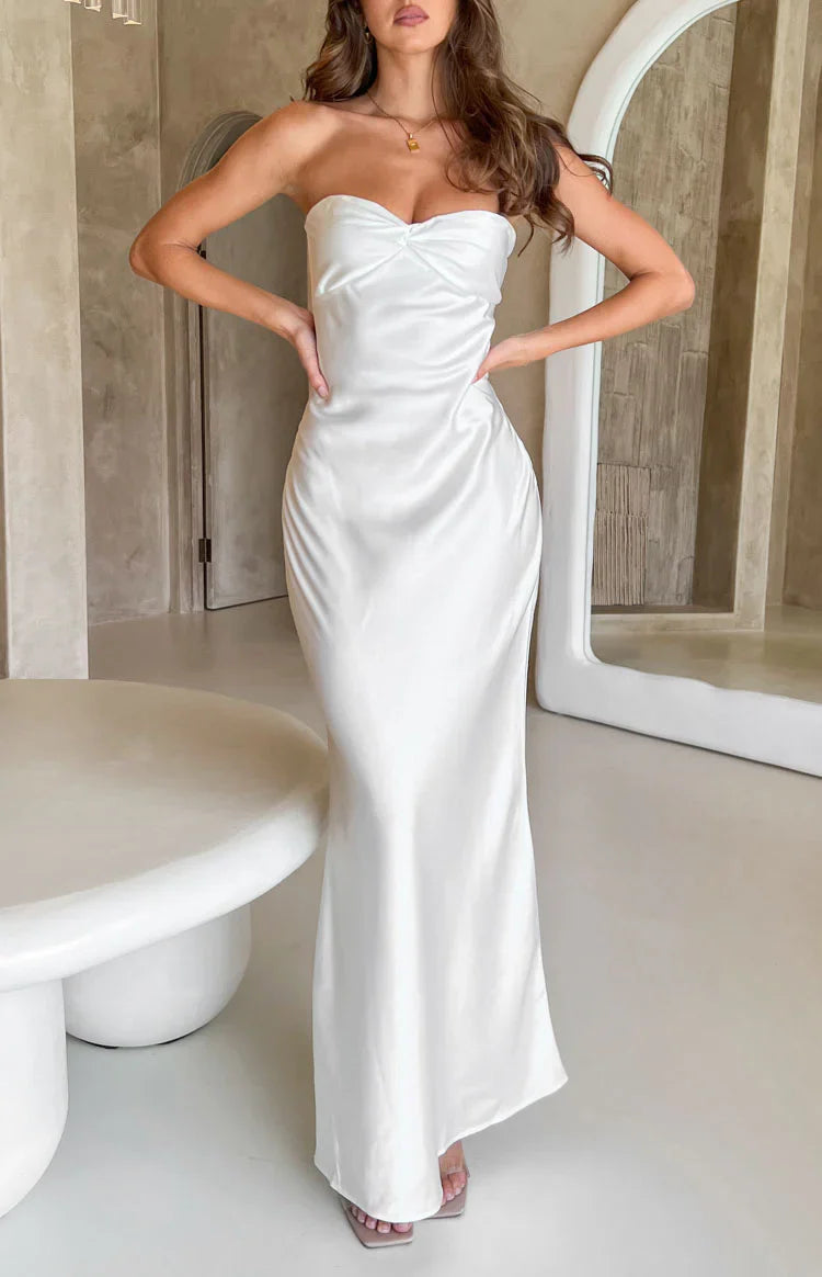 Abbie Maxi Formal Dress | White