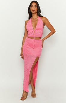 Abel Knit Maxi Skirt | Pink