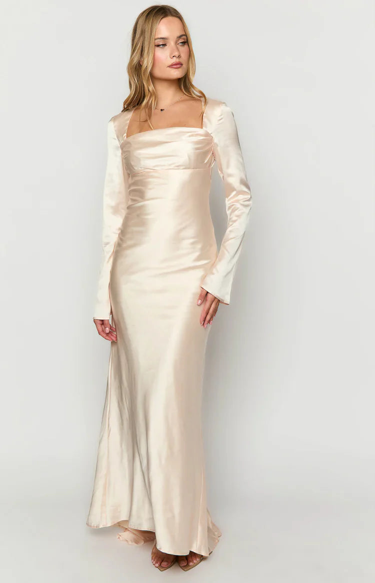 Addina Long Sleeve Maxi Dress | Cream