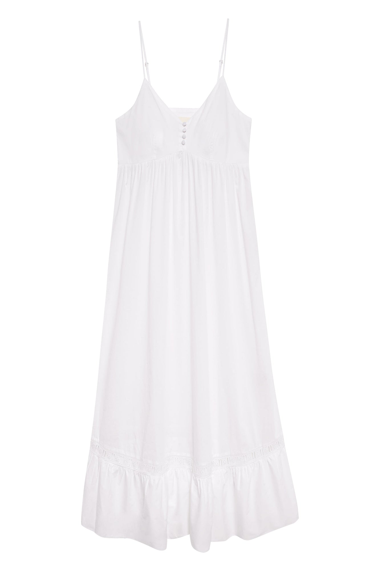 Airy poplin midi dress white