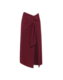 Alana Detail Midi Skirt | Cranberry