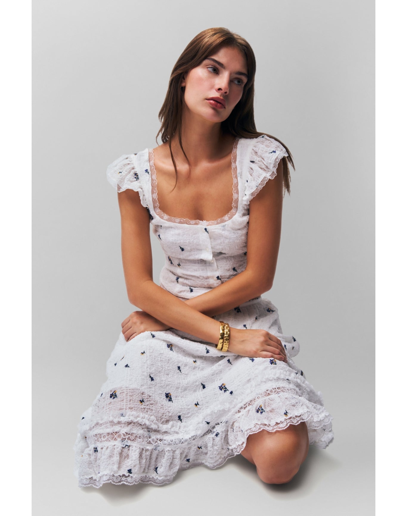 Aletta Skirt | Embroidered White