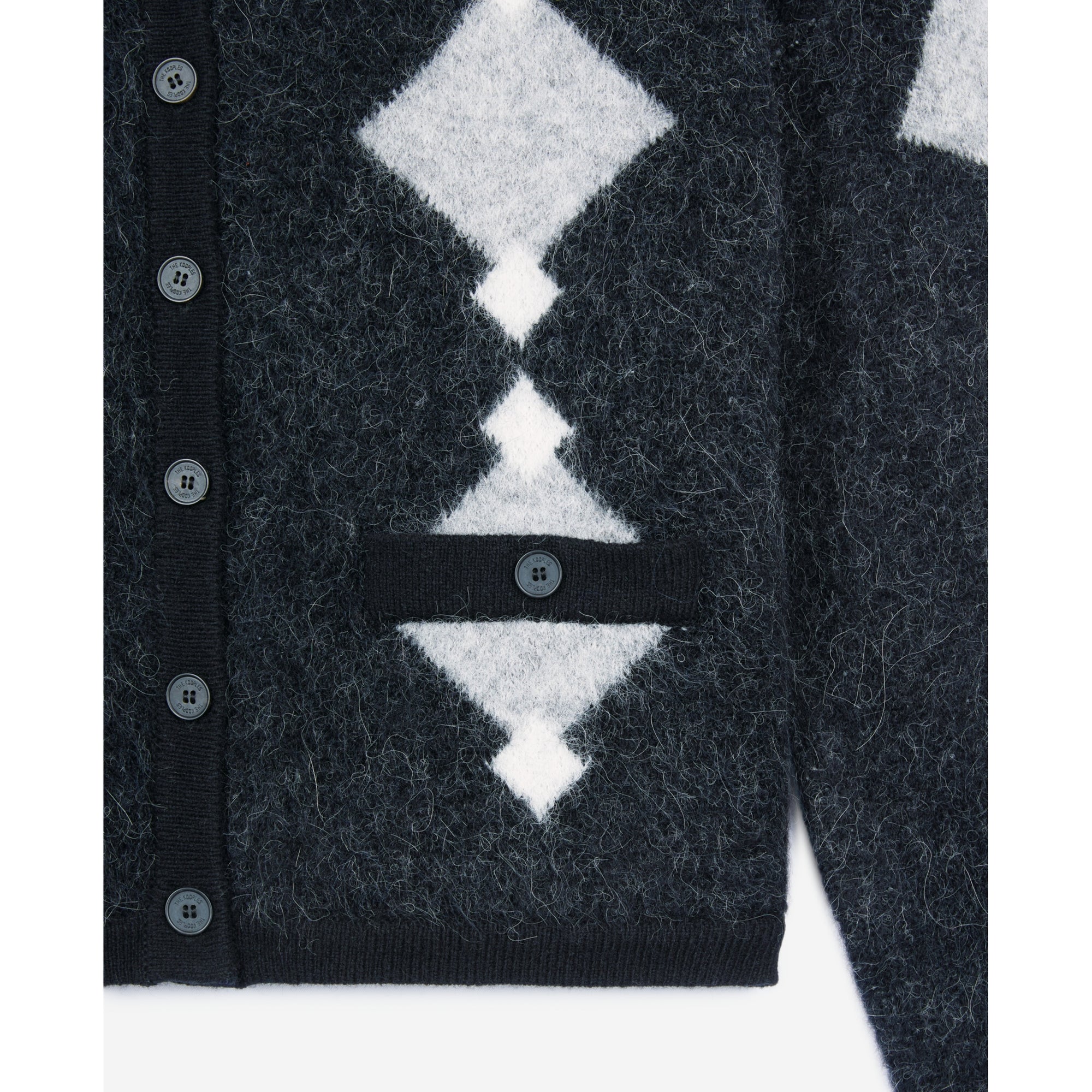 Alpaca Diamond Cardigan | Women | Black Grey White