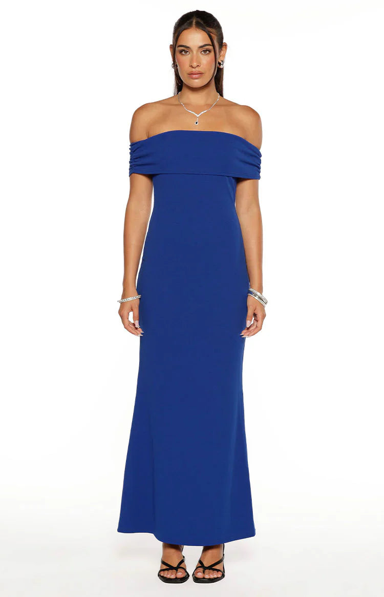 Amabella Crepe Maxi Dress | Cobalt Blue
