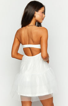 Amba Strapless Mini Dress | White