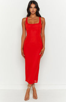 Amber Corset Formal Maxi Dress | Red