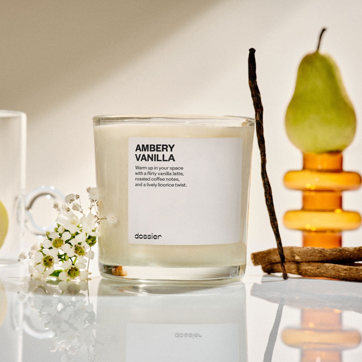 Ambery Vanilla Candle | Dossier Original (9 oz)