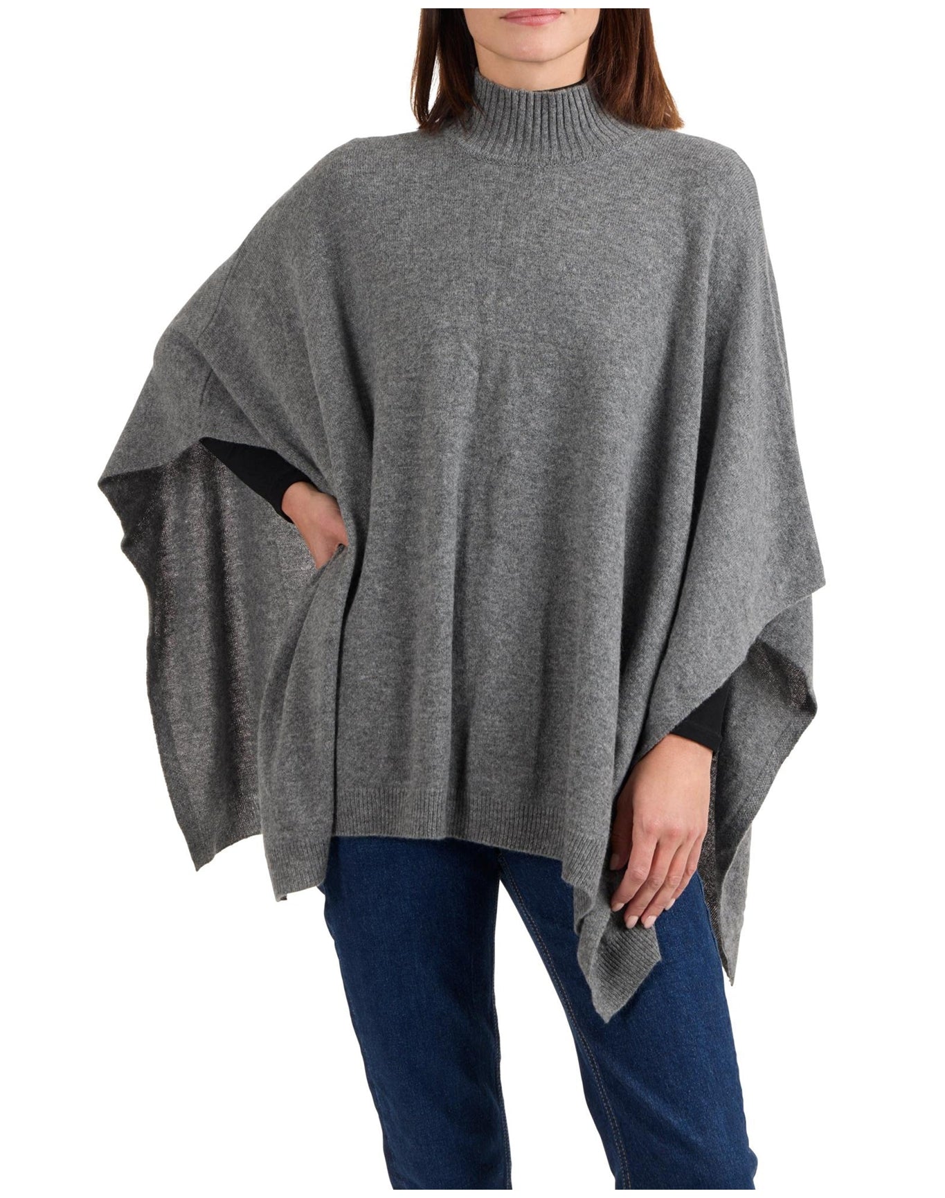 Amicale Cashmere | Women | Cashmere Poncho | Grey V1