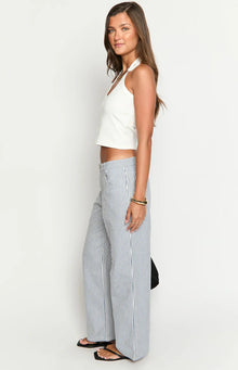 Amity Mid Rise Straight Leg Jeans | Navy Stripe