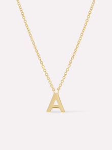 Gold Initial Necklace - Letter Necklace | 14K Gold on Sterling Silver