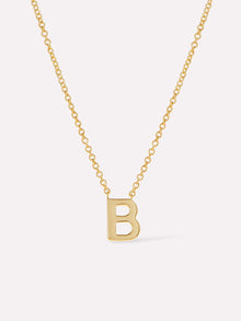 Gold Initial Necklace - Letter Necklace | 14K Gold on Sterling Silver