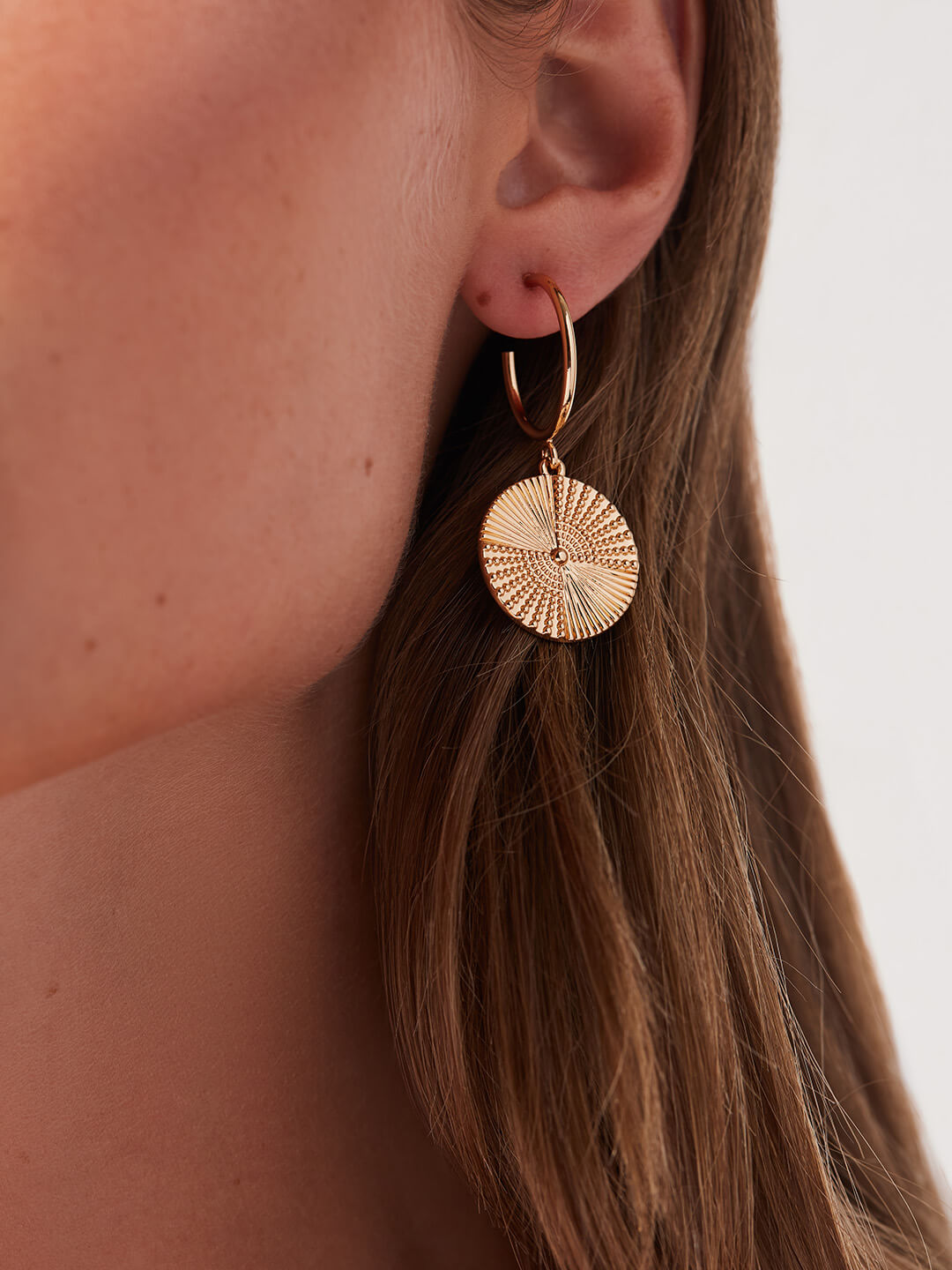 Michelle Coin Hoops | 14K Gold on Brass