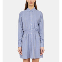 Striped Mini Shirt Dress | Women | Blue White