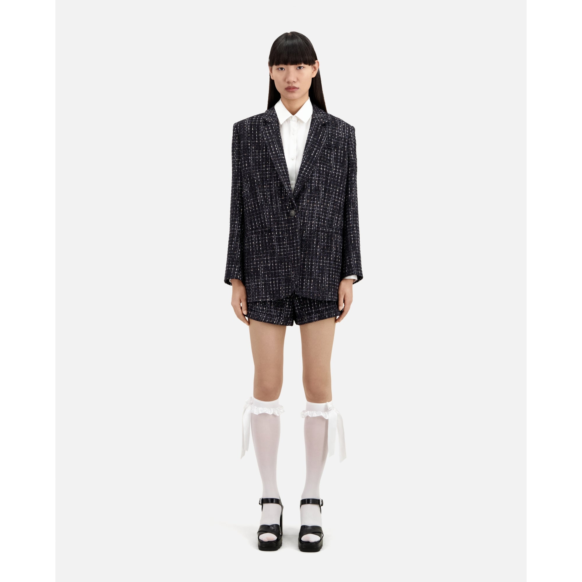 Tweed Suit Jacket | Women | Black x White