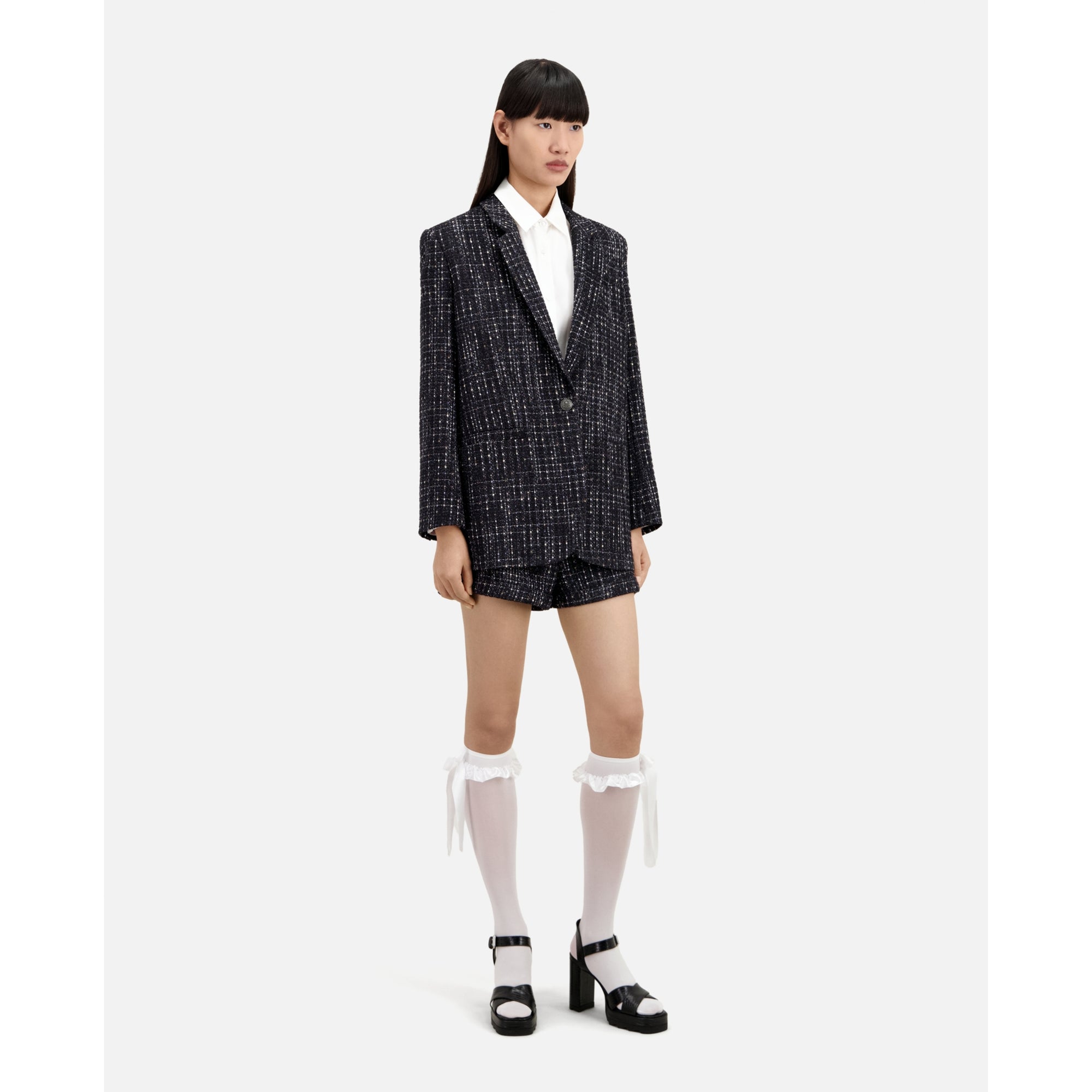 Tweed Suit Jacket | Women | Black x White