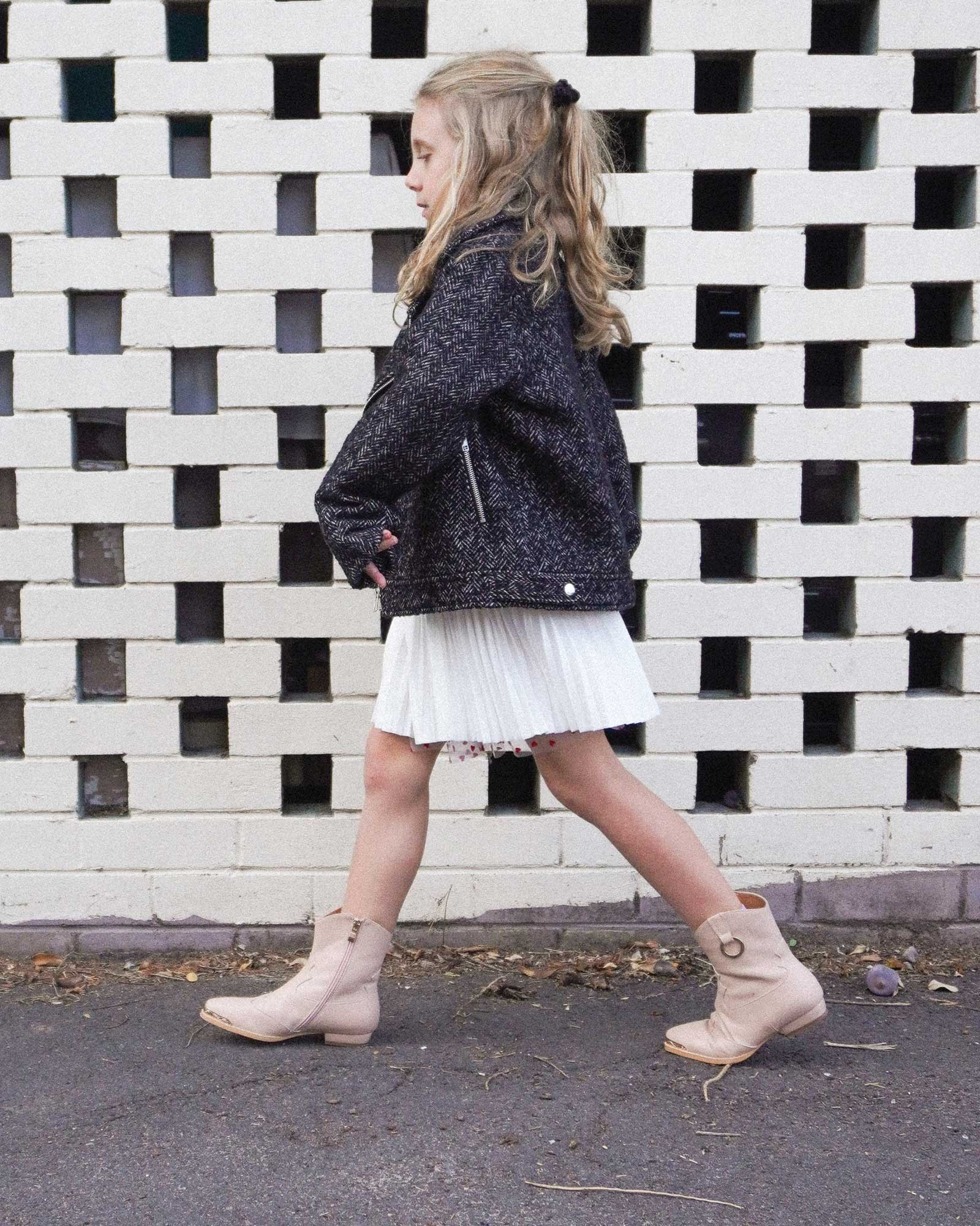 Kids | Angel's Face Biker Jacket | Black