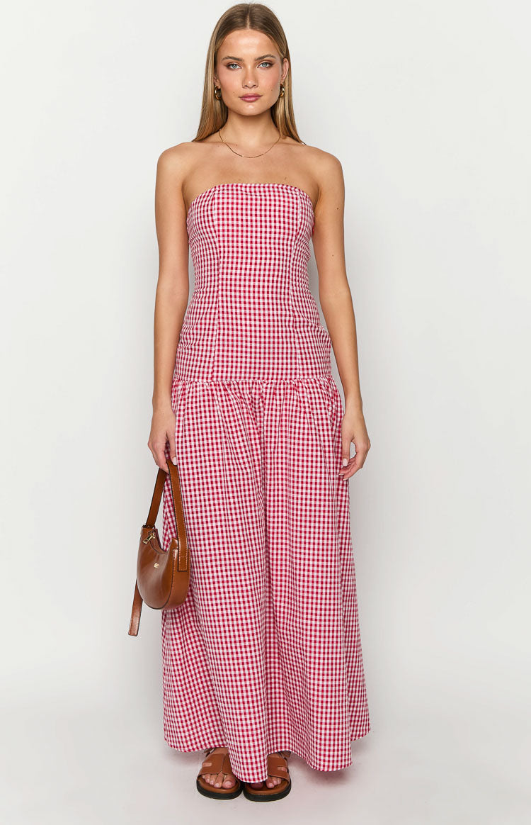Angela Maxi Dress | Red Gingham