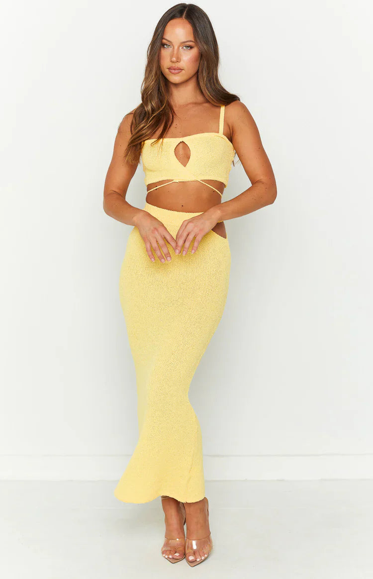 Annabella Crop Top | Yellow