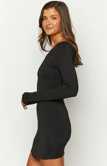 Antonio Long Sleeve Mini Dress | Black
