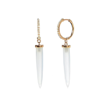 Aphrodite Diamond & Chalcedony Hoop Earrings | Rose