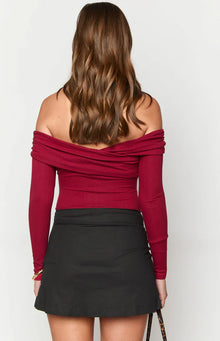 Ari Off Shoulder Bodysuit | Red