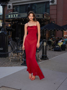 Tatiana Rayon Backless Maxi Dress | Burgundy