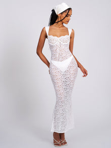 Veronica Lace Maxi Dress | White