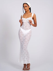 Veronica Lace Maxi Dress | White