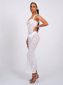 Veronica Lace Maxi Dress | White