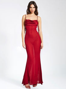 Tatiana Rayon Backless Maxi Dress | Burgundy