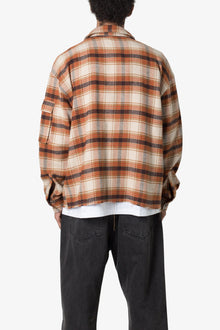 Asymmetrical Pocket Flannel Shirt | Brown