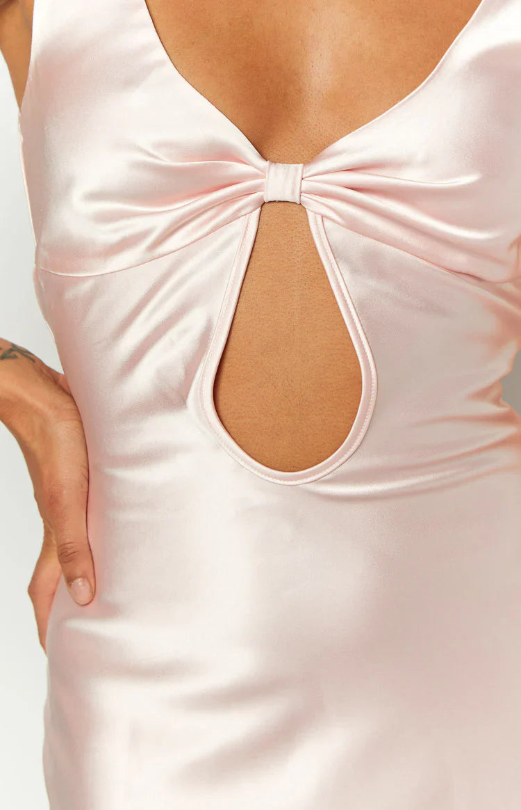 Attina Satin Maxi Dress | Pink