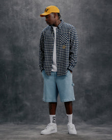 Mens | Plaid Flannel Shirt | Navy/White