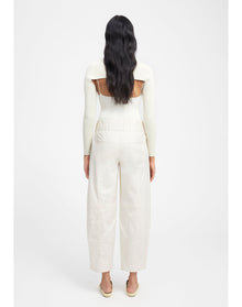 Aurella | Drawstring Poplin Pants | Off White