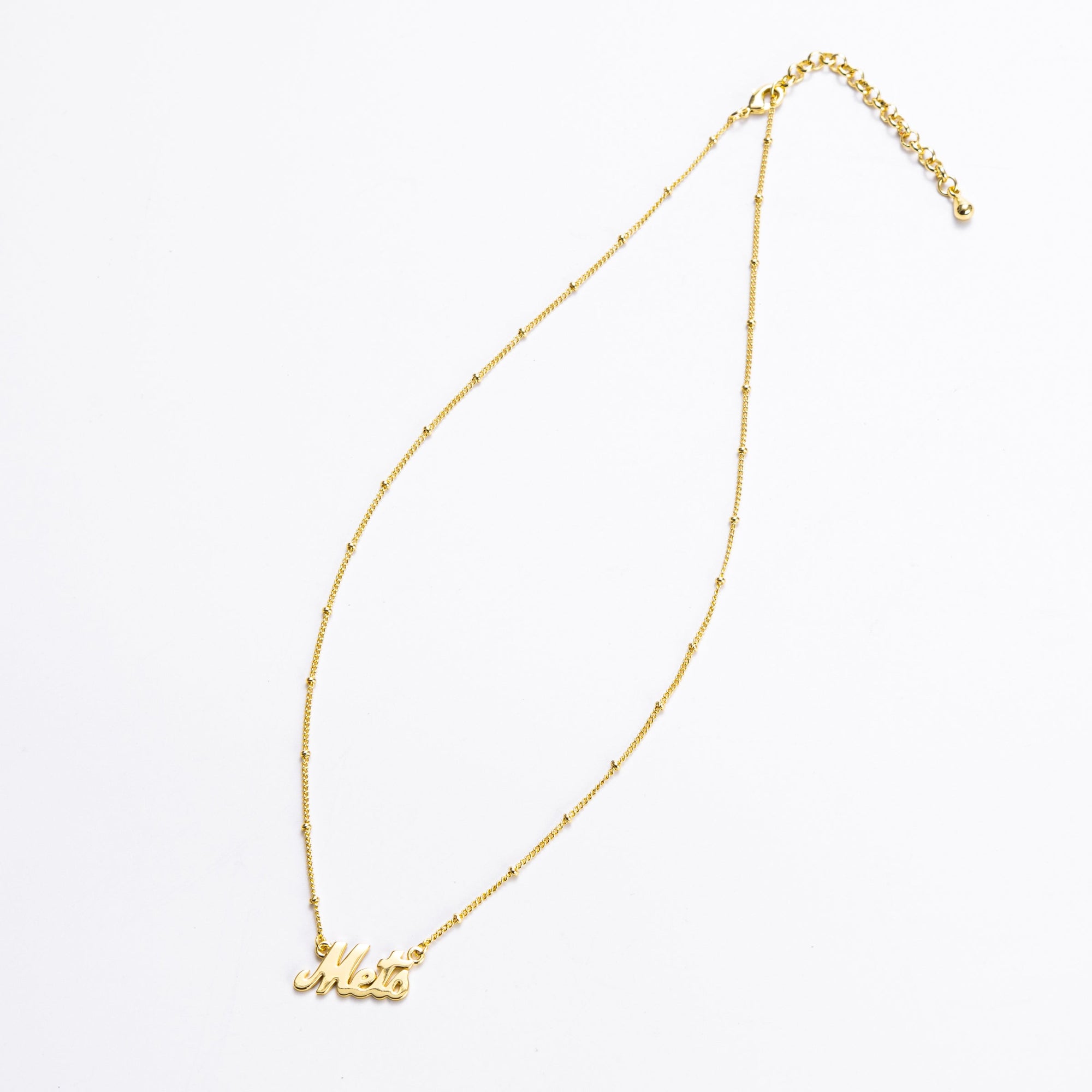 Bijoux Sport by Luv Aj MLB Nameplate Pendant Necklace | New York Mets | Gold