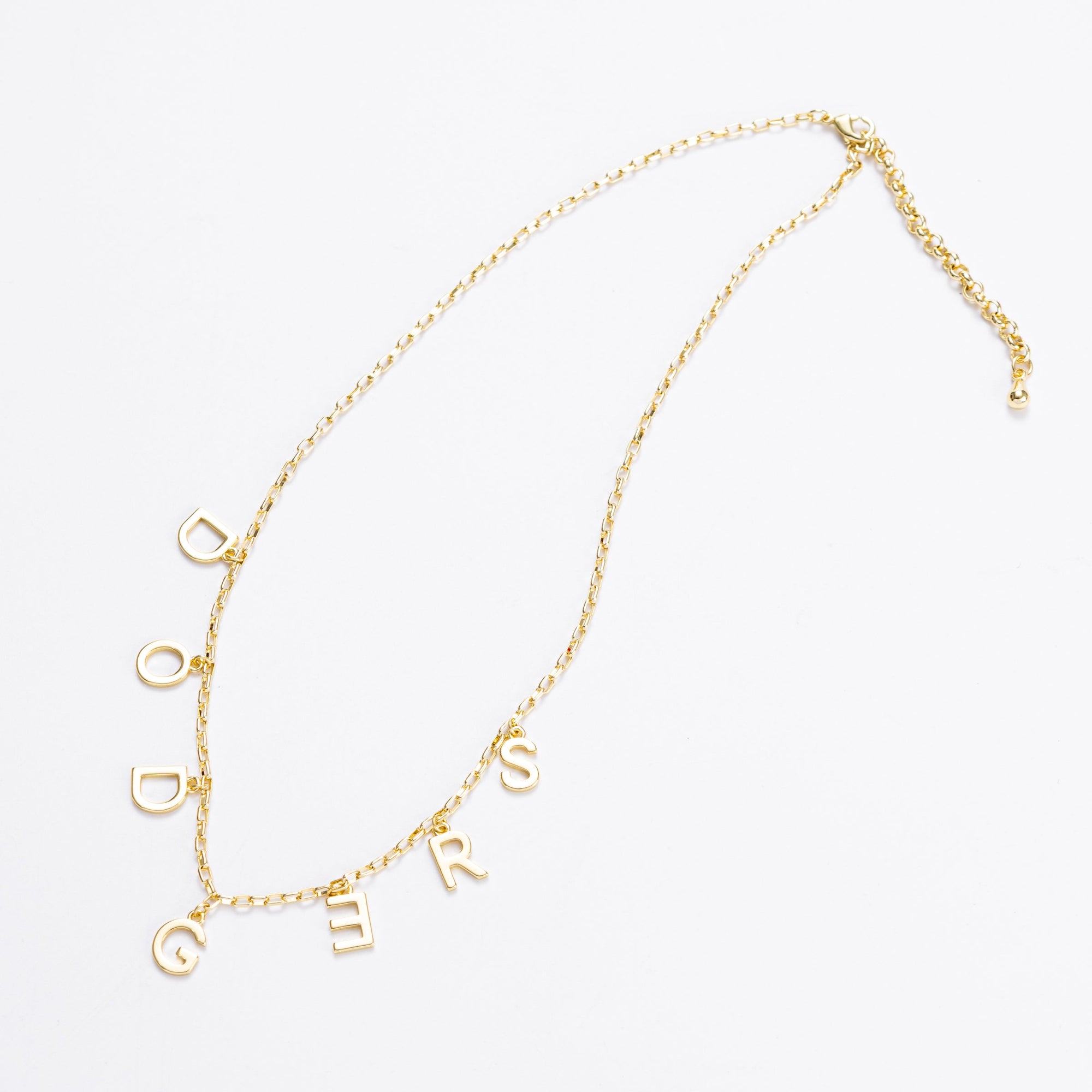 Bijoux Sport by Luv Aj MLB Charm Letter Necklace | Los Angeles Dodgers | Gold