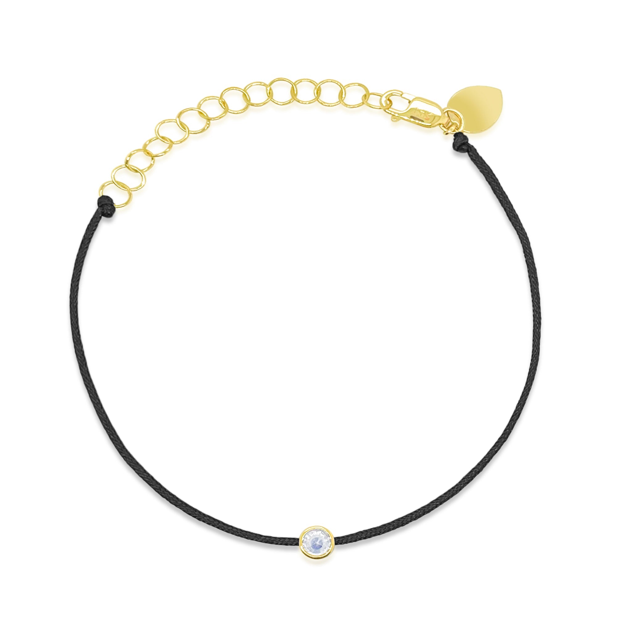 Dainty Diamond Bezel Parachute Bracelet 14Kt Yellow Gold | Yellow Gold
