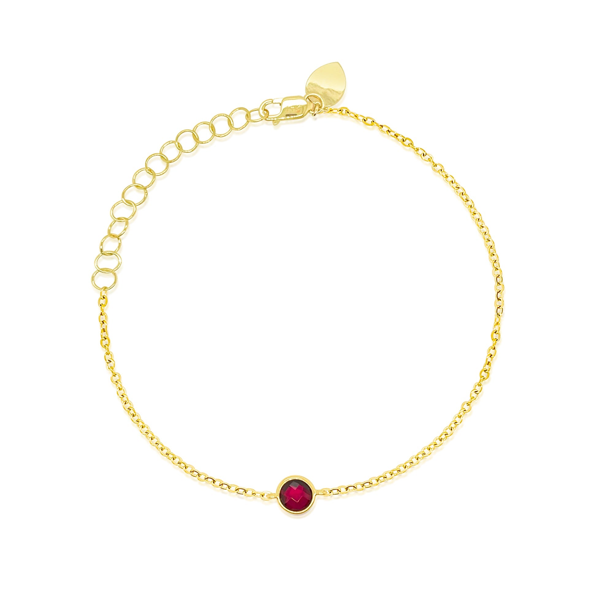 14Kt Yellow Gold Red Garnet Bracelet | Yellow Gold
