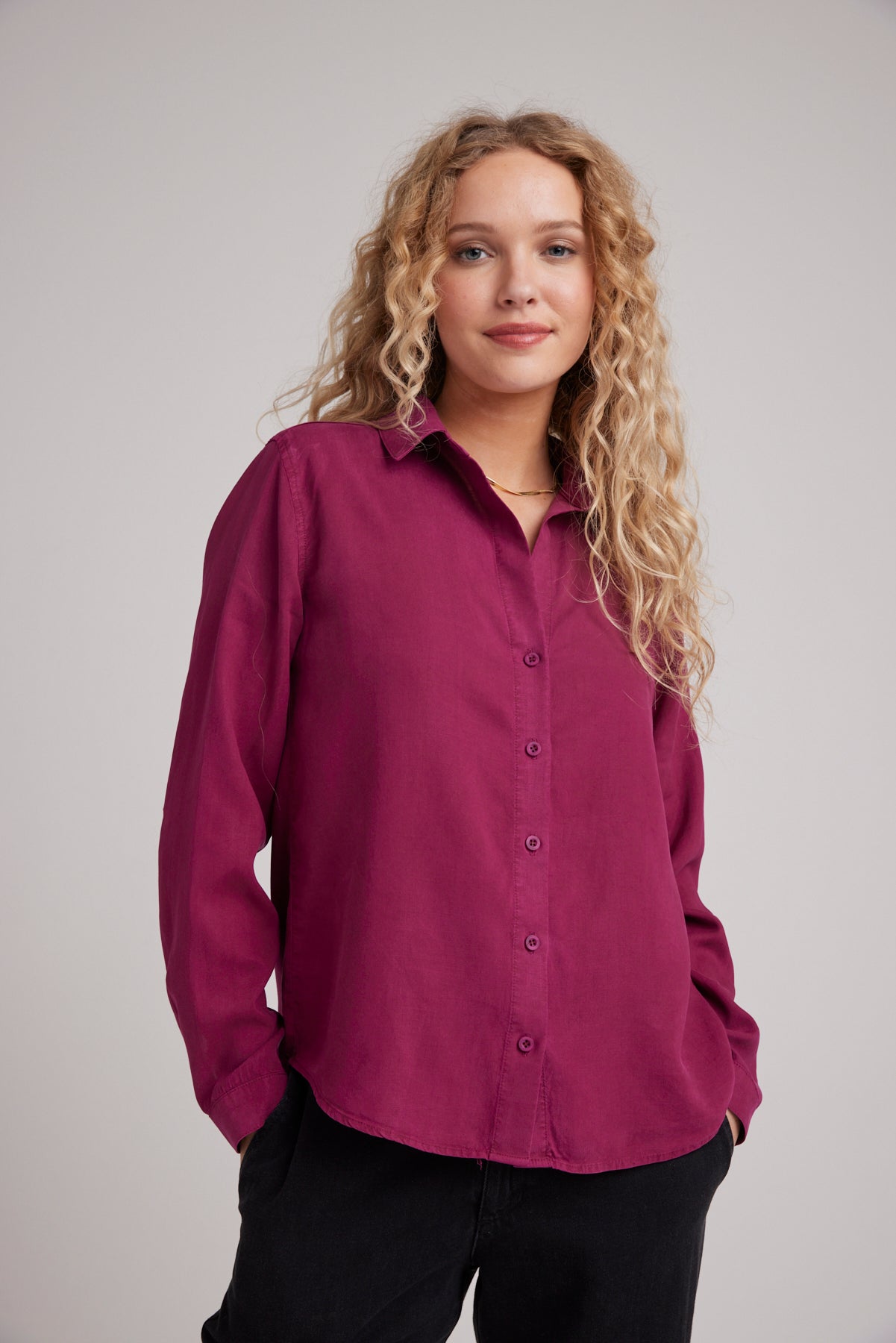 Classic Button Down - Dark Magenta