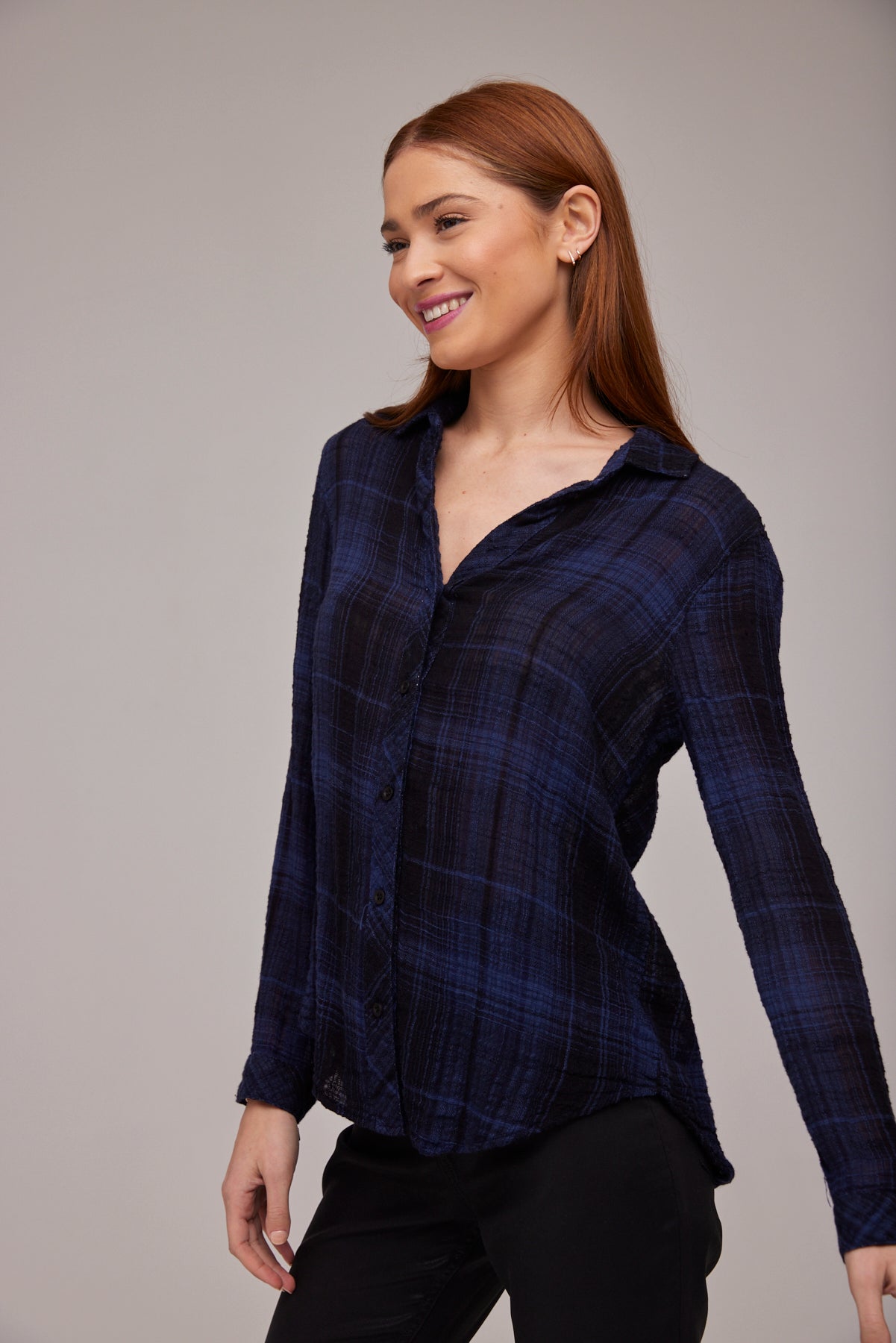 Classic Button Down - Admiral Blue Plaid