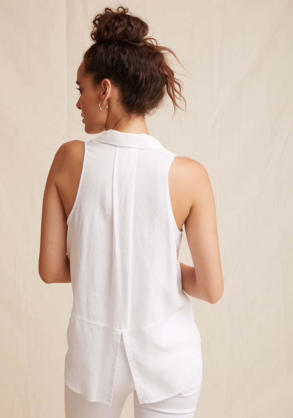 Sleeveless Split Back | White