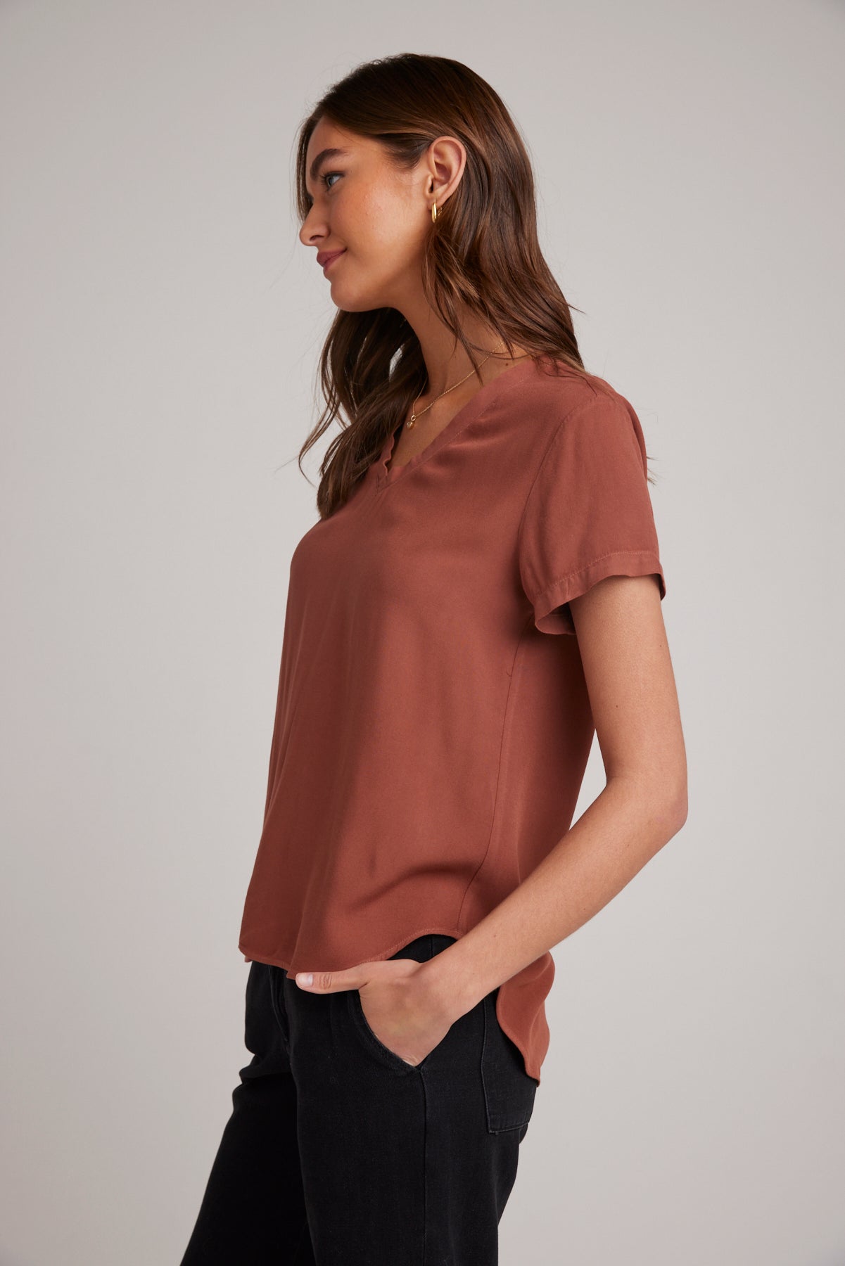 V-Neck Tee - Autumn Amber