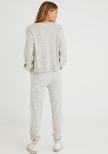 Cashmere Pocket Jogger - Light Grey Speckle